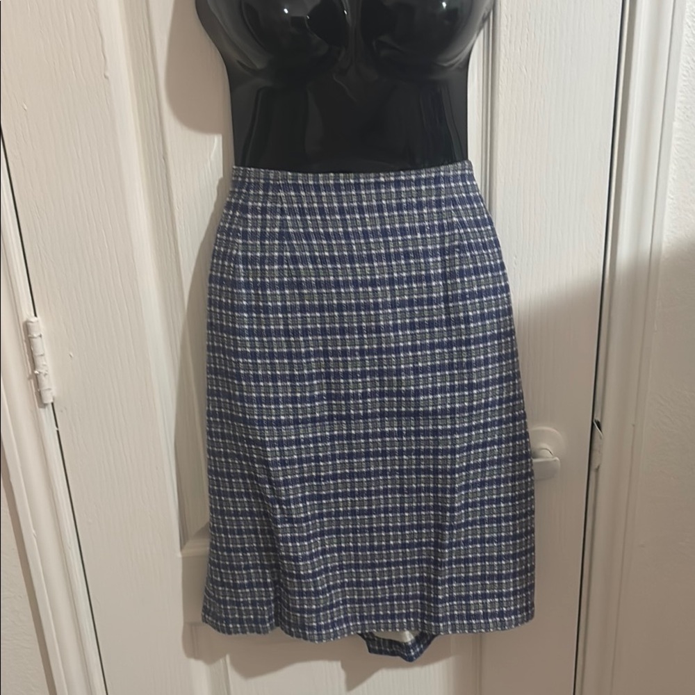 Hunt Club Y2K Blue & Green Plaid Skirt